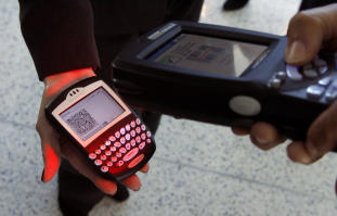 Cell Phone Boarding Pass Bar Code