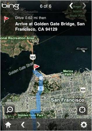 Screenshop of Bing App for iPhone/iPod Touch (Map) Screenshop of Bing App for iPhone/iPod Touch (Map)