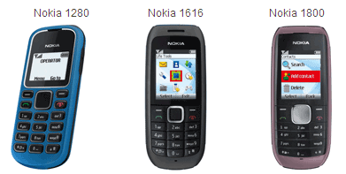 Nokia 1280, Nokia 1616, Nokia 1800
