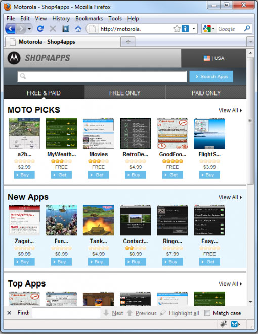 Motorola Shop4Apps Desktop Screenshot