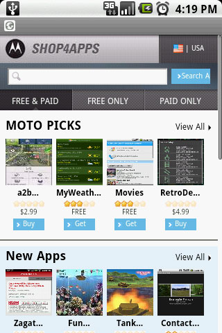 Motorola Shop4Apps Mobile Screenshot